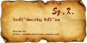Szádeczky Kósa névjegykártya